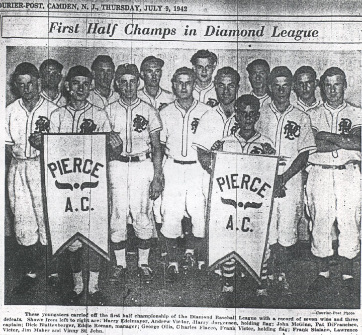 First Half Champs in Diamond Baseball League, Camden Courier-Post, July 9, 1942