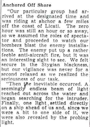 Sailor Describes Invasion Suspense (continued), Camden Courier-Post, December 16, 1943