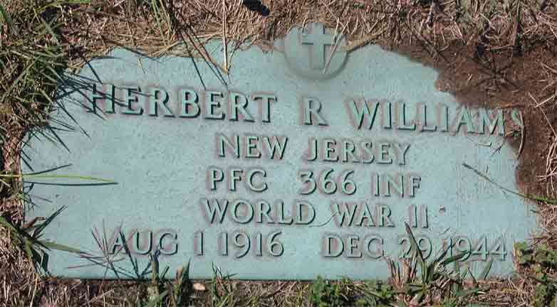 Grave marker of Herbert R. Williams