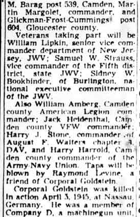 Military Services For Camden Hero - continued