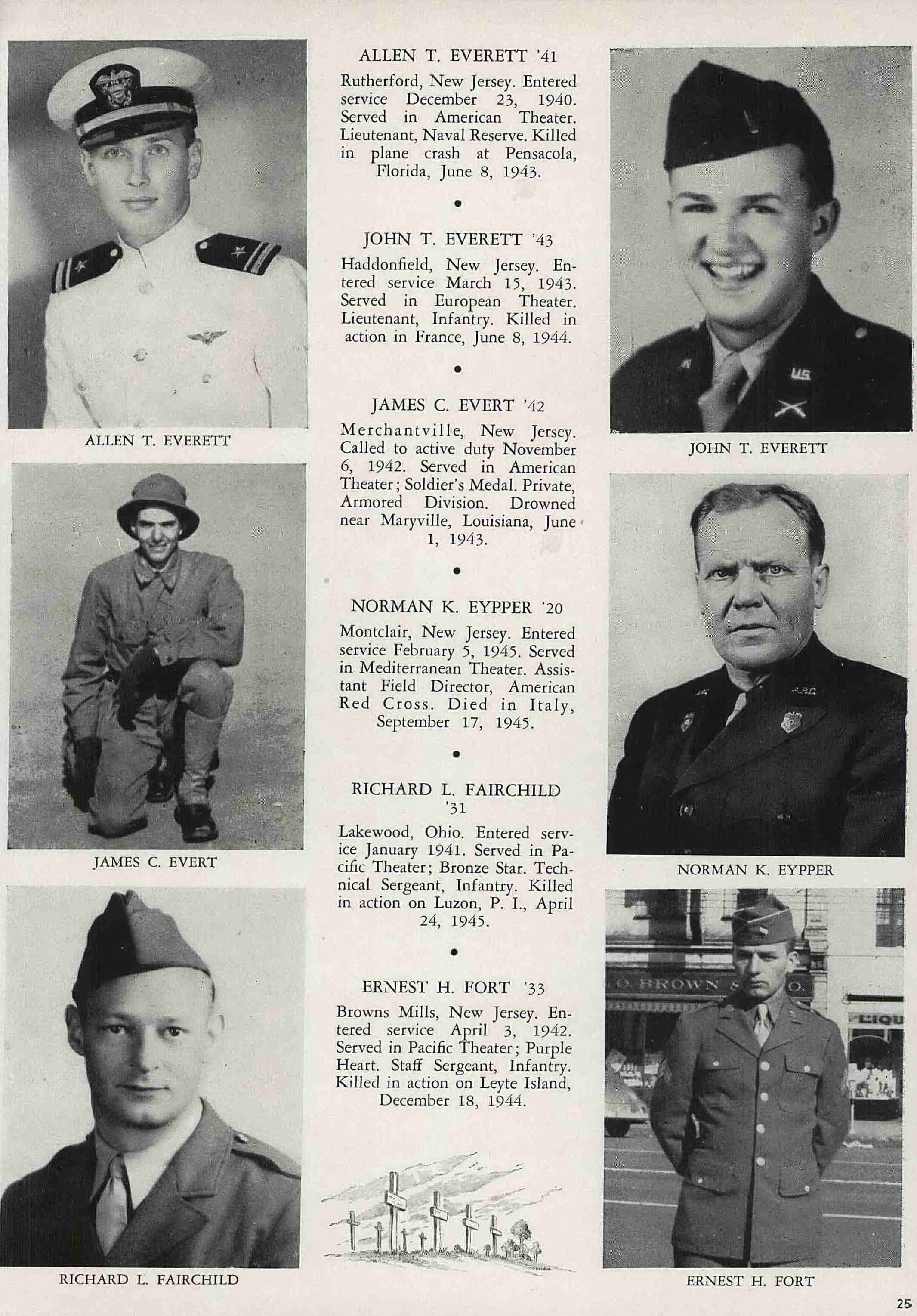 James Case Evert, Rutgers University 1947 memorial