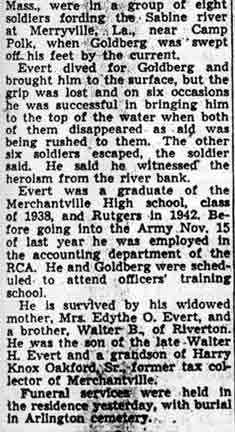 Camden Courier-Post, June 9, 1943 — James Case Evert, part 2