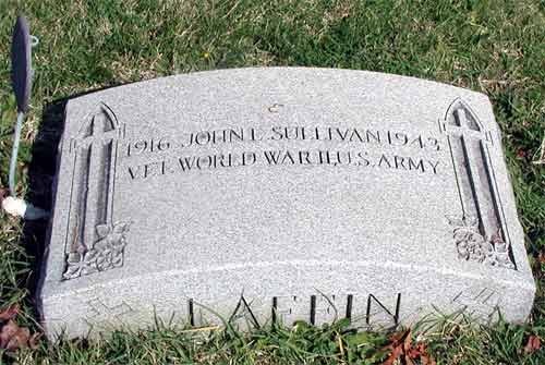 Gravestone of John L. Sullivan, New St. Mary's Cemetery, Bellmawr NJ