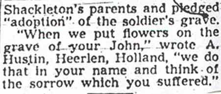 Obituary for Pfc. John E. Shackleton, Camden Courier-Post, December 3, 1948 (continued)