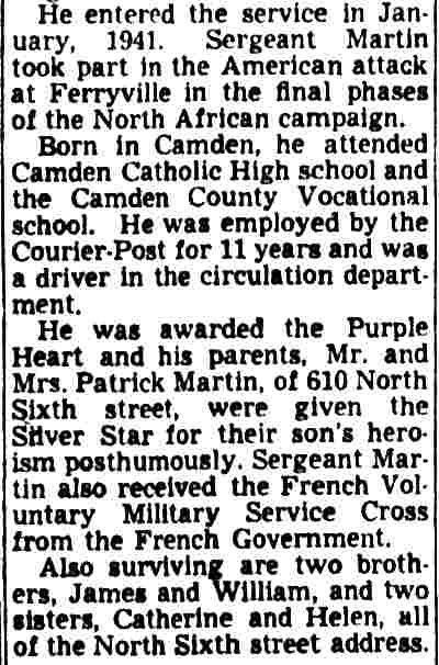 Mass on Saturday For Sgt. Martin — Camden Courier-Post, July 28, 1948, part 2