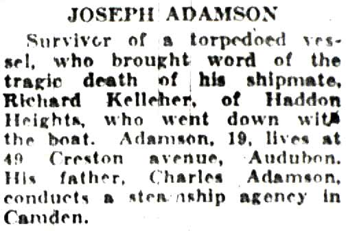 Joseph Adamson portrait caption, Camden Courier-Post