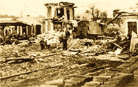 Scene at St. Valery after the tragic train accident of Troop Train 2980