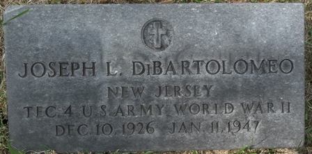 Grave marker for Joseph L. DiBartolomeo at New Camden Cemetery