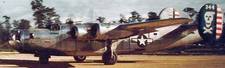 B-24 Liberator bomber tail shot