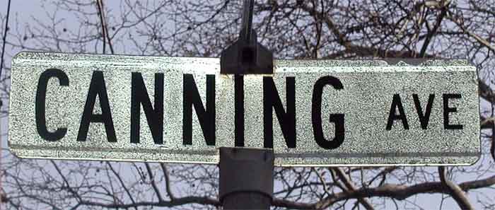 Canning Avenue street sign, Pennsauken, NJ