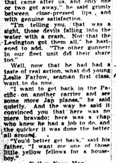 Camden Youth, 18, Ate Ice Cream As USS Lexington Sank — Camden Courier-Post, June 23, 1942, part 3