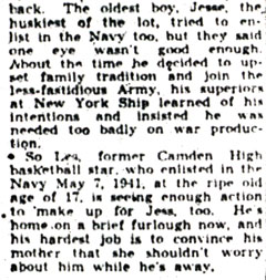 Camden Youth, 18, Ate Ice Cream As USS Lexington Sank — Camden Courier-Post, June 23, 1942, part 5