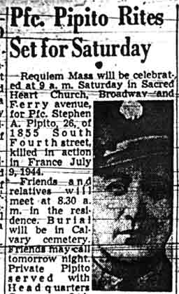 Obituary for Pfc. Stephen A. Pipito, Camden Courier-Post, July 8, 1948