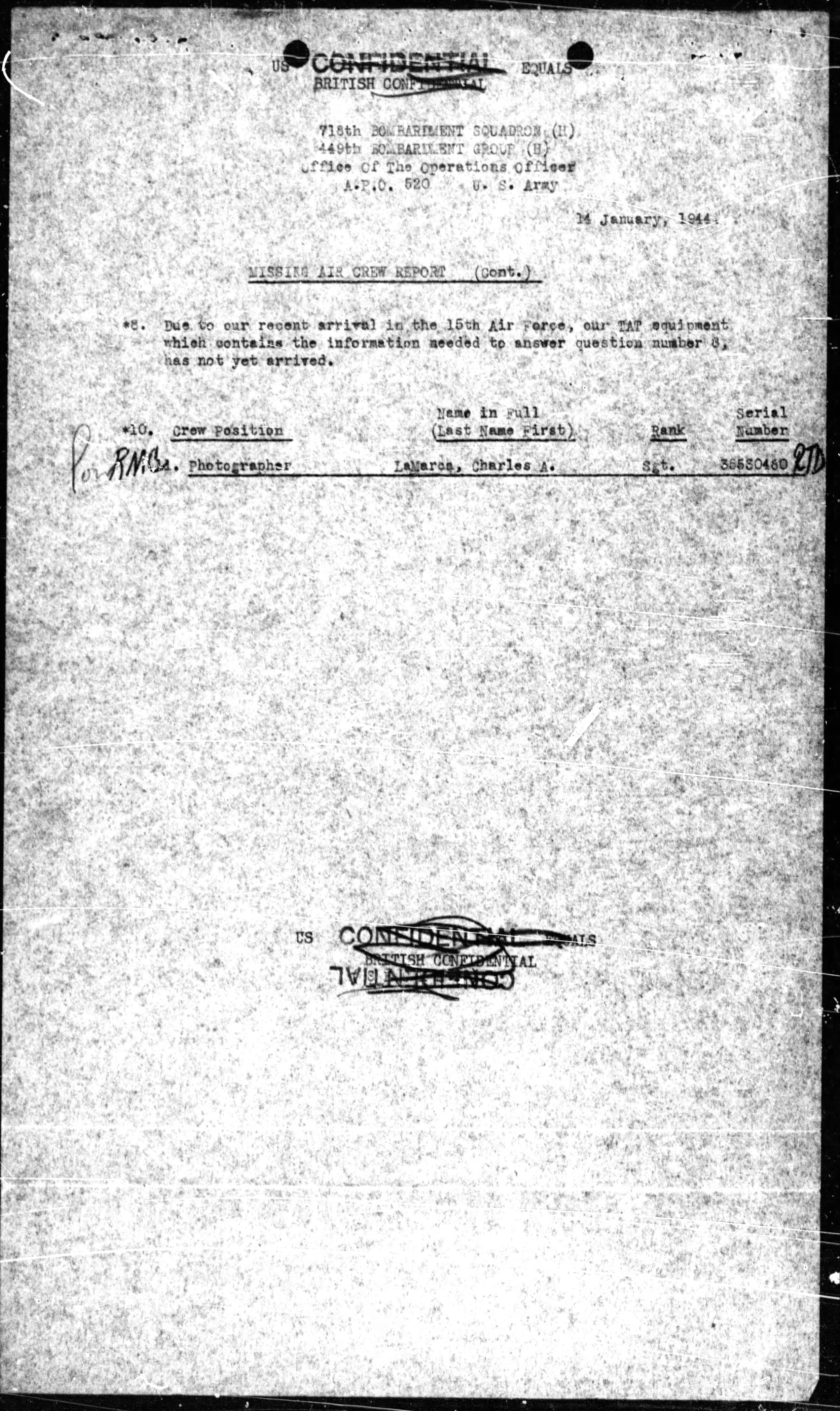 Missing Air Crew Report page 2
