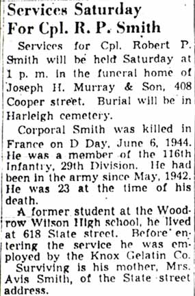 Robert P. Smith, Camden Courier-Post, December 11, 1942