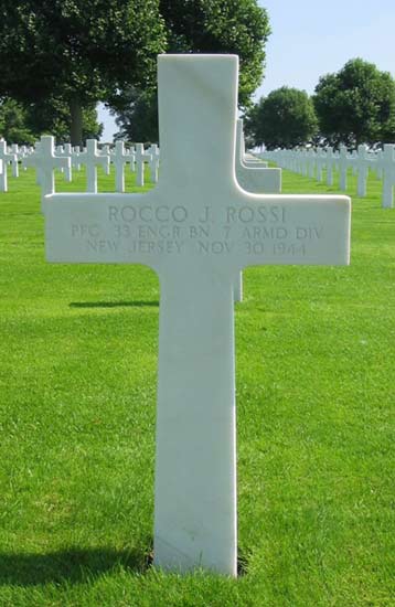Grave of Private First Class Rocco J. Rossi at Netherlands American Cemetery, Margraten