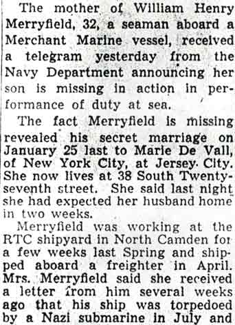 Camden Courier-Post, November 5, 1942 — article text, column 1