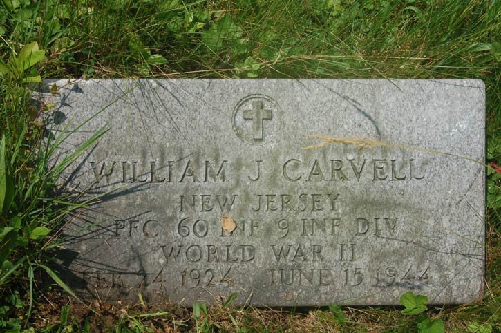 William J. Carvell grave marker, New Camden Cemetery