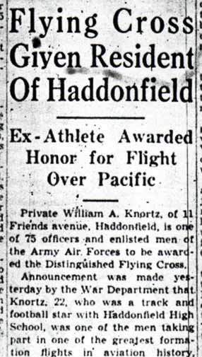 Camden Courier-Post article, December 24, 1941, page 1