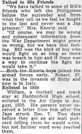 Camden Courier-Post article, December 2, 1943, page 2