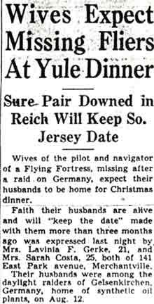 Wives Expect Missing Fliers at Yule Dinner
