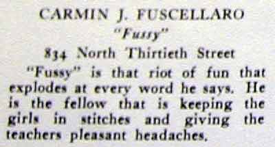 Carmin J. Fuscellaro Jr., Woodrow Wilson High School Class of 1944 yearbook