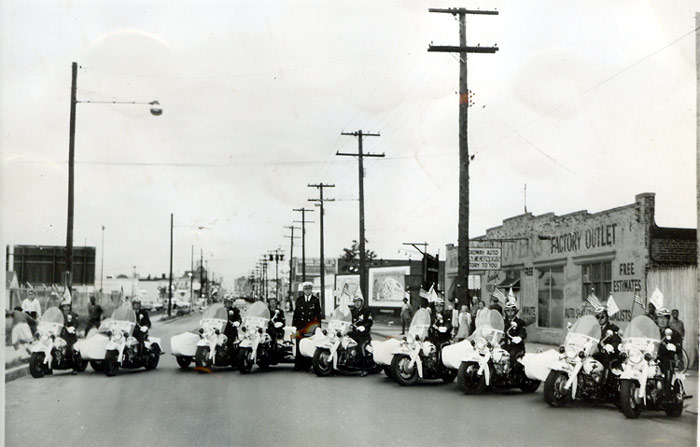 Camden Motorcycle Police on Broadway, 1950s