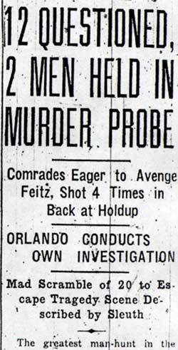 Camden Courier-Post, September 3, 1934 — 12 Questioned, 2 Men Held in Murder Probe — strip 1