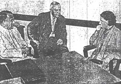 Mayor Roy R. Stewart, Chief of Police Arthur Colsey, Mrs. Anna Heisler
