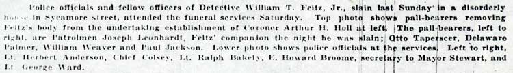 Lieut. Bakley and 11 Police Suspended in Feitz Inquiry, Camden Evening Courier, September 10, 1934