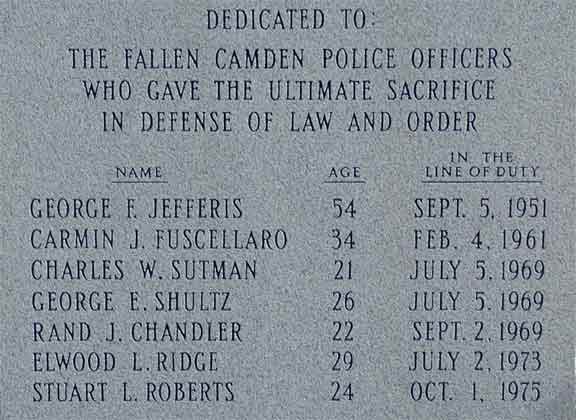 Camden Police Department Fallen Officers Memorial