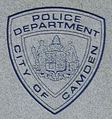 Camden Police Department badge and group photograph