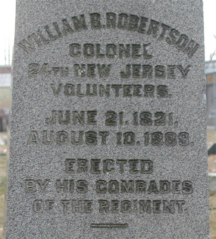 Old Camden Cemetery, monument for Colonel William Boyd Robertson, view 2