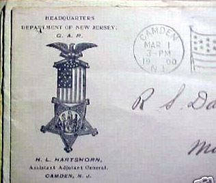 Henry L. 'Harry' Hartshorn, Post 5 member and Assistant Adjutant General for the New Jersey G.A.R. in 1900
