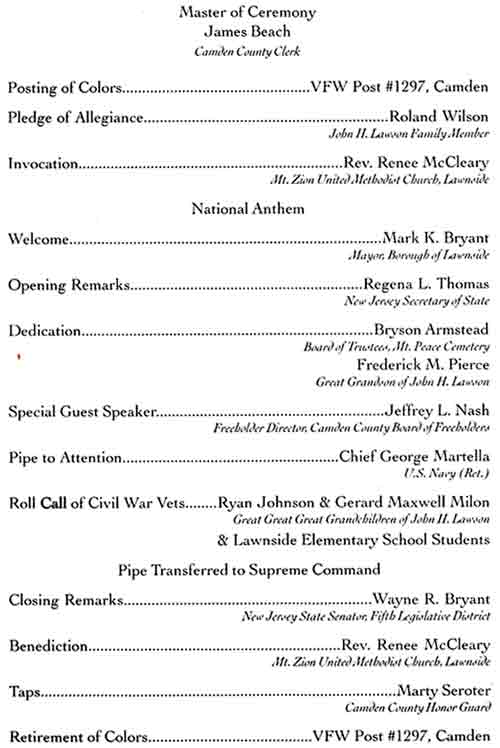 Dedication program, page 2