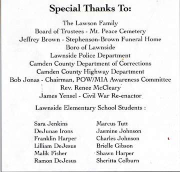 Dedication program, page 4 top