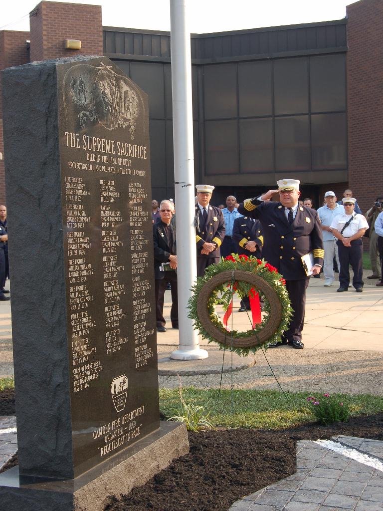 A salute — Camden Firemen's Memorial Dedication, 2006