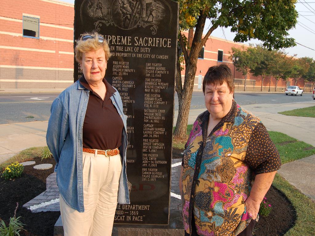 Daughters of Fallen Fire Fighter William Deitz, Camden Firemen's Memorial Dedication, 2006