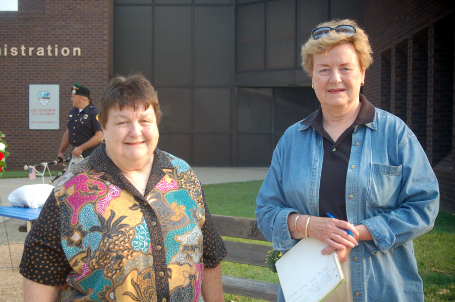 Daughters of Fallen Fire Fighter William Deitz, Camden Firemen's Memorial Dedication, 2006