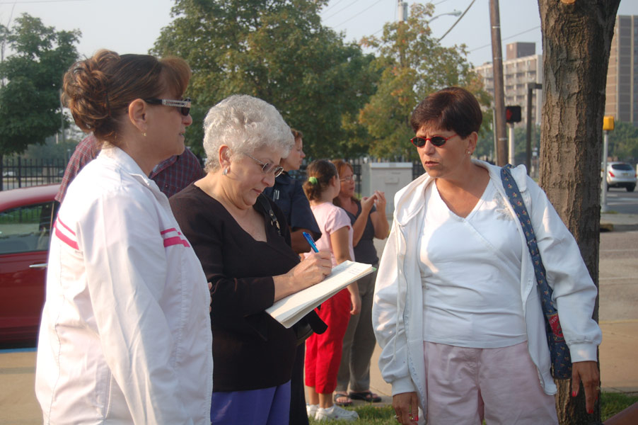 Members of the Iannelli Family — Patricia Speckman, Arlene Schall, Annie Giambrone, Camden Firemen's Memorial Dedication, 2006