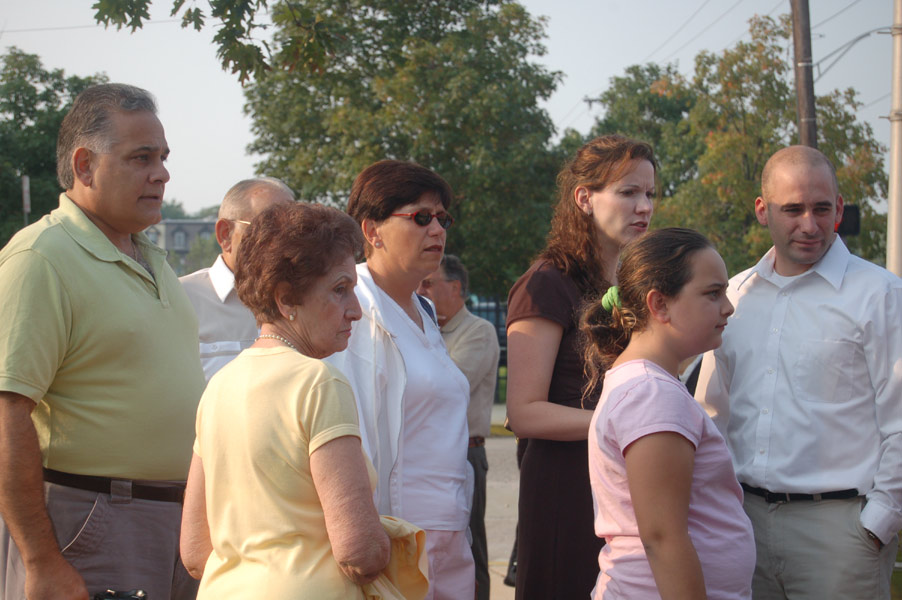 Members of the Iannelli Family — John DeLuca Jr., John DeLuca Sr., Eleanor DeLuca, Annie DeLuca, Jennie DeLuca, John DeLuca III, Camden Firemen's Memorial Dedication, 2006