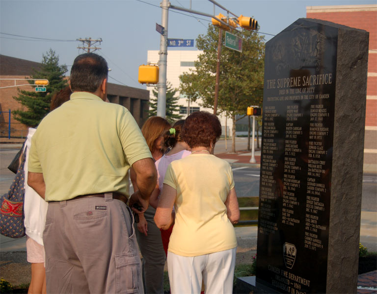 Members of the Iannelli Family — John DeLuca Jr., Eleanor DeLuca, Camden Firemen's Memorial Dedication, 2006