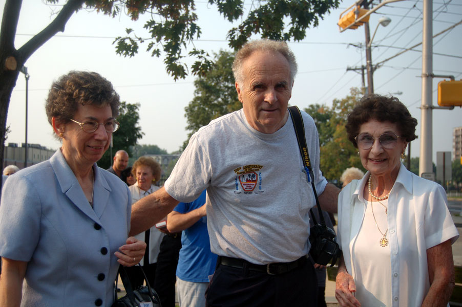 Jean Iannelli, Bob Bartosz, Olga Iannelli — widows of Carmen and Leonard Iannelli, Camden Firemen's Memorial Dedication, 2006