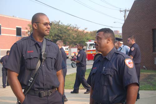 Dwayne Dixon and Chris Edwards, Camden Firemen's Memorial Dedication, 2006