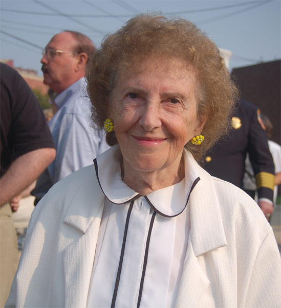 Mrs. Blanche Polniak, cousin of Edward Glaze, at Camden Firemen's Memorial Dedication, 2006