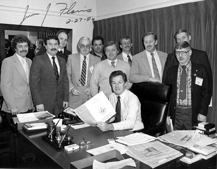 Camden Fire Department members with Congressman James J. Florio, February 27, 1986