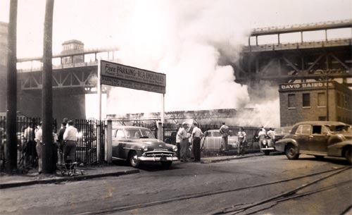 Box 15, Front and Pearl Streets, David Baird Lumberyard fire, June 14, 1952