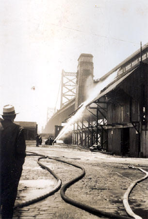 David Baird Company lumber yard fire, June 14, 1952