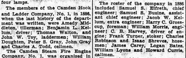 A History of Fire Fighting in Camden, Part 4 — Camden Courier-Post, October 10, 1936
