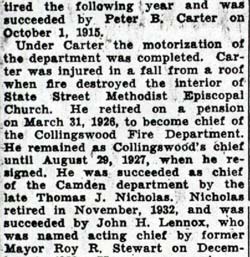 A History of Fire Fighting in Camden, Part 4 — Camden Courier-Post, October 12, 1936